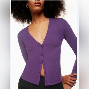 ARITZIA BABATON Belin Purple Cardigan